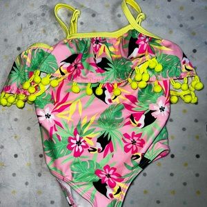 Floral one piece with tassels